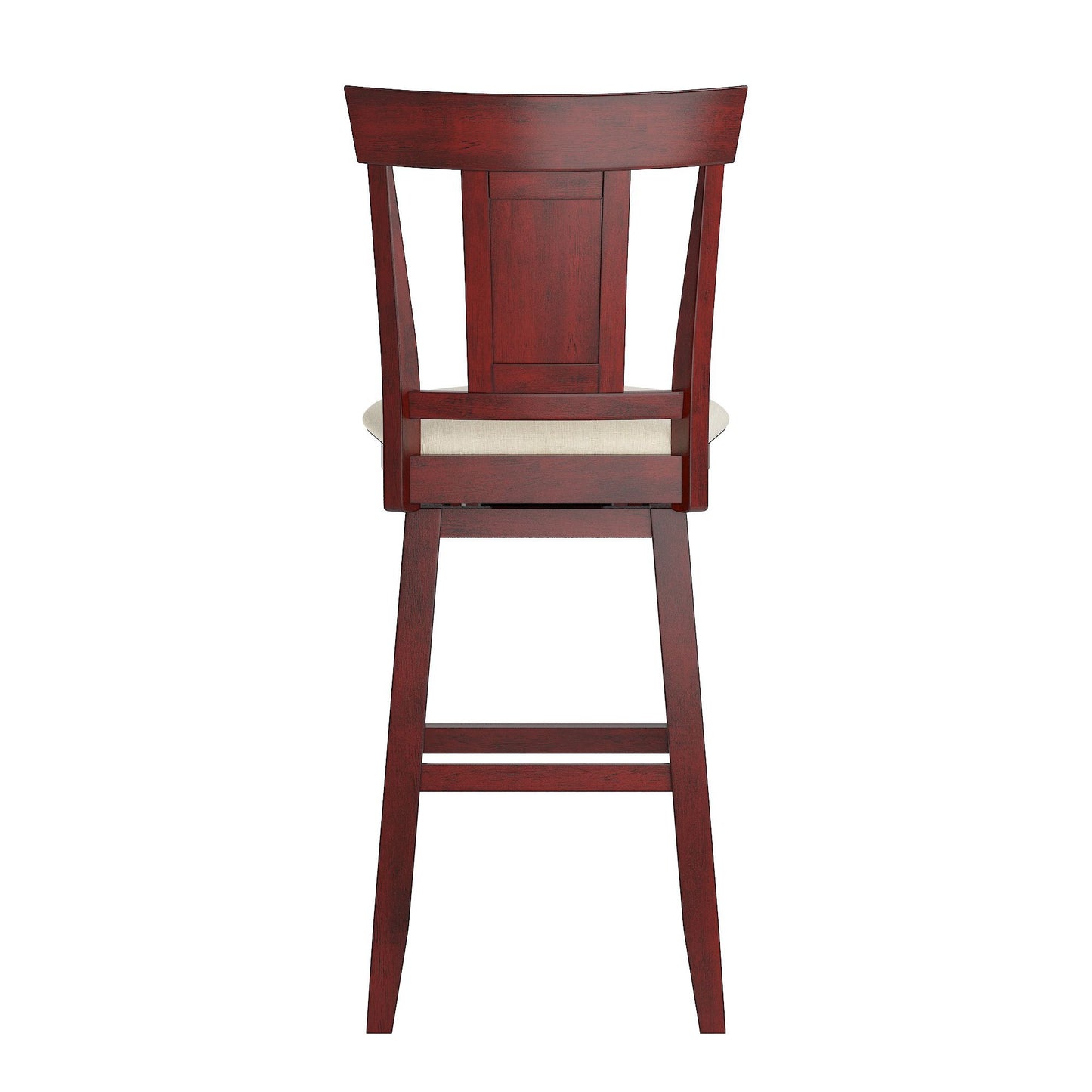 Panel Back Wood Swivel Bar Stool - Antique Berry Finish