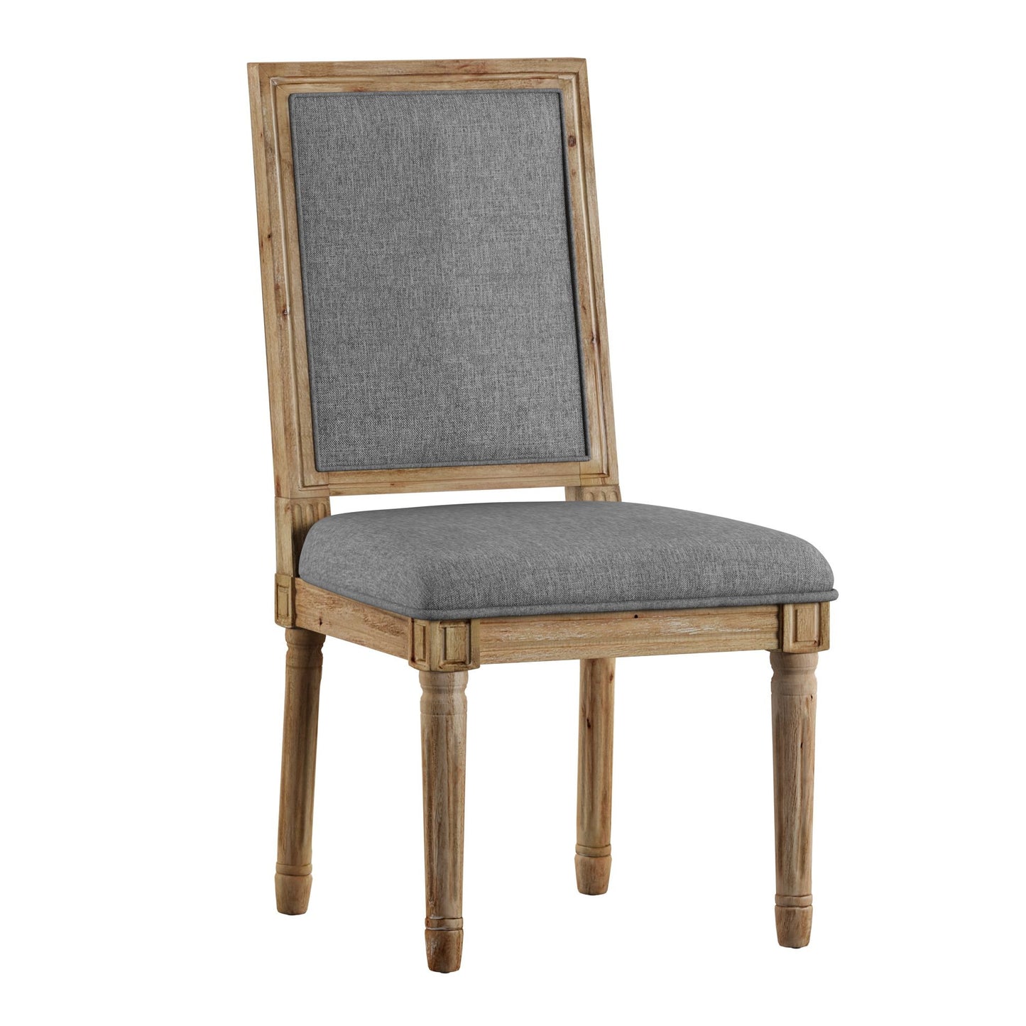 Round 7-Piece Dining Set - Gray Linan, Ractangular Chair Backs