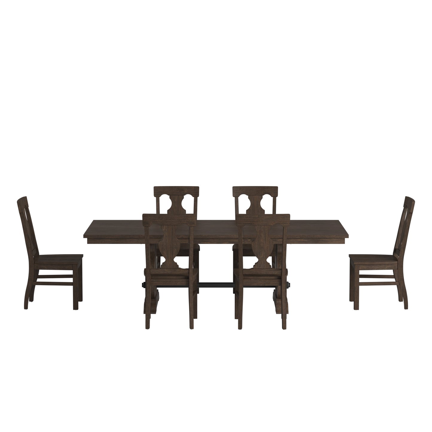 Wood Extendable Dining Set - 7-Piece Set