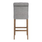 Tufted Rolled Back Bar Height Stools (Set of 2) - Gray