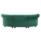 Tufted Scroll Arm Chesterfield Curved Sofa - Green Velvet