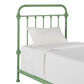 Antique Graceful Victorian Iron Metal Bed - Meadow Green, Twin (Twin Size)