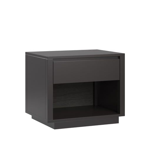 Danish-inspired Modern 1-Drawer Nightstand - Black Finish