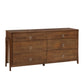 Wood 6-Drawer Dresser - Brown Finish