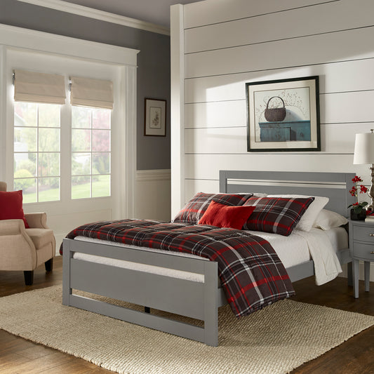 Rectangular Cutout Panel Platform Bed - Frost Gray, Queen