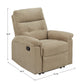 Chenille Fabric Manual Recliner - Tan