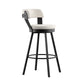 Faux Leather Metal Swivel 29" Bar Height Stools (Set of 2) - White