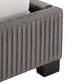 Pleated Velvet Wingback Bed - Gray, King (King Size)