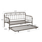 Antique Dark Bronze Metal Daybed - Twin Size with Trundle Bed