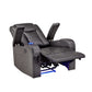 Gray Vegan Leather LED Power Recliner with Speaker, Storage, USB and Wireless Charger