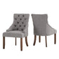 Linen Curved Back Tufted Dining Chairs (Set of 2) - Gray Linen