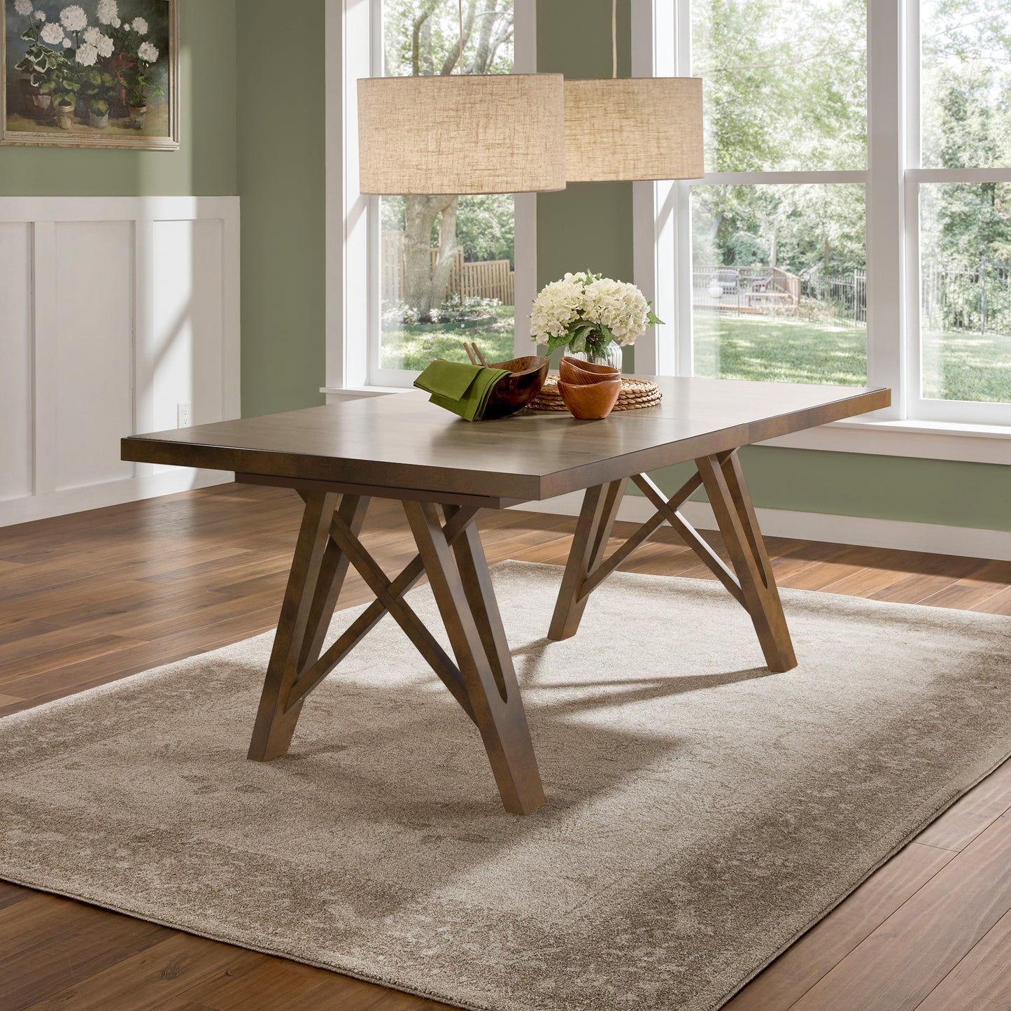 Wood Finish 72"-90" Extendable Dining Table - Walnut