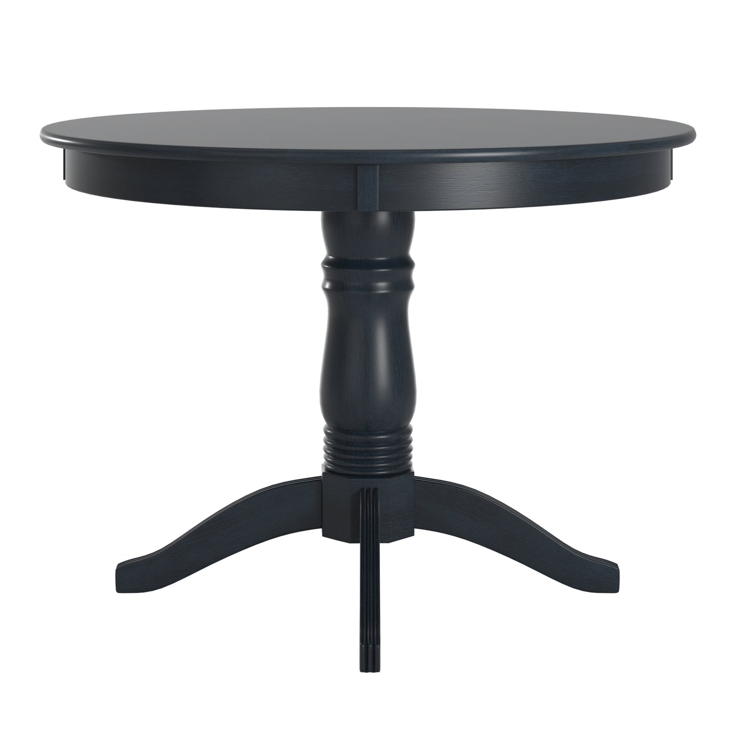 Round Pedestal Base Dining Table - Antique Denim Finish