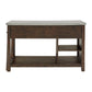 Reclaimed Look Extendable Kitchen Island - Brown Finish, Concrete Veneer Top