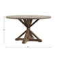 Rustic X-Base Round Pine Finish Dining Table - Antique Gray Finish, 54-inch