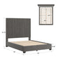 Tufted Solid Wood and Upholstered Platform Bed - Gray Velvet, Queen