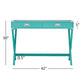 X-Base Wood Accent Campaign Writing Desk - Blue Steel