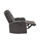 Gray Vegan Leather LED Power Recliner with Speaker, Storage, USB and Wireless Charger