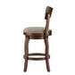 Swivel 24-inch Brown Counter Height Barstool - Gray Linen