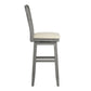 Slat Back Bar Height Wood Swivel Bar Stool - Antiqua Gray Finish