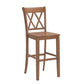 X-Back Bar Height Chairs (Set of 2) - Oak Finish