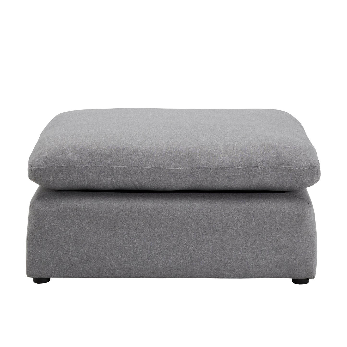 Gray Linan Waava Down Bland Ottoman - Ottoman Only