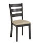 Black Wood Dining Set - Round Dining Table, Ladder Back Chairs, 5-Piece Set