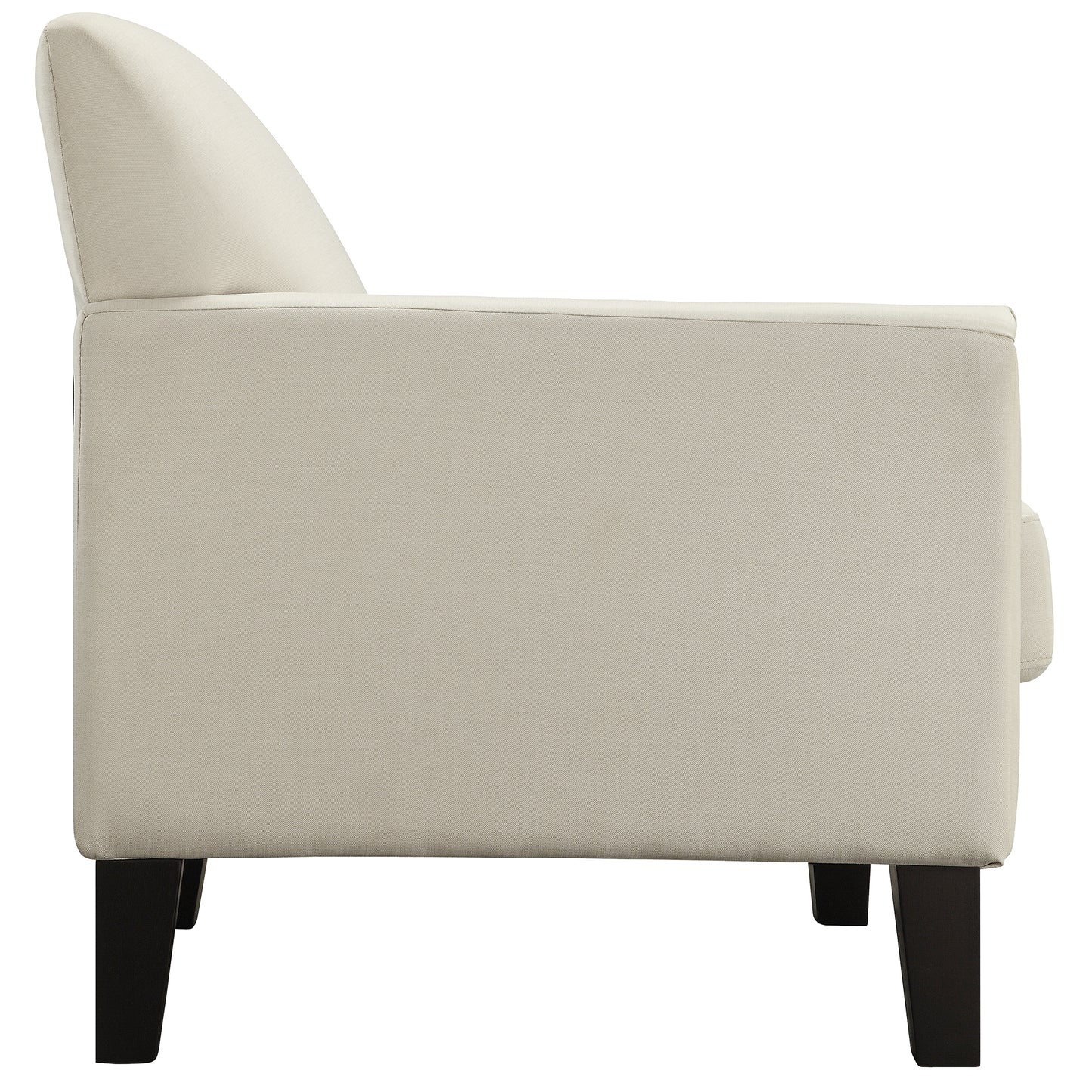 Modern Sofa - White Linen, Espresso Finish