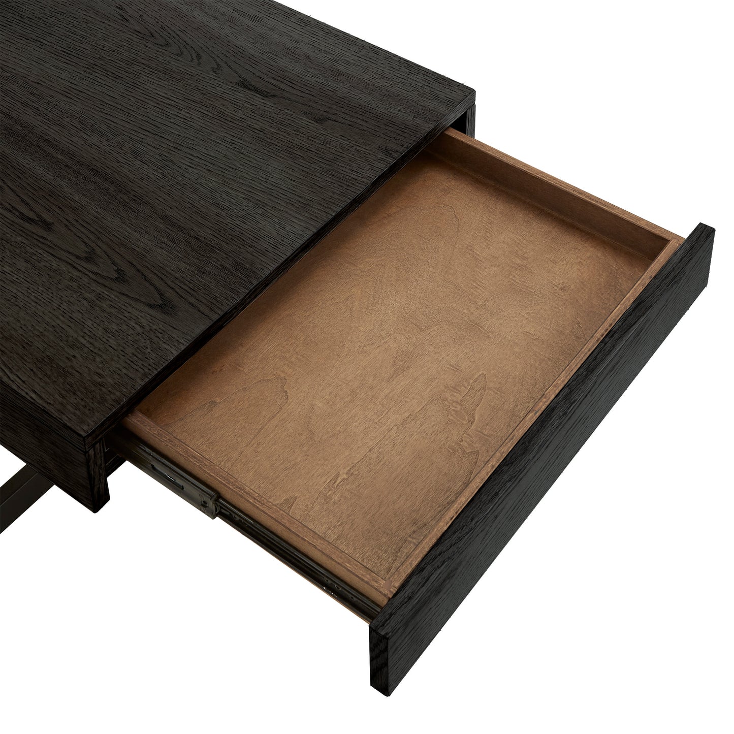 Wood Finish Tables with Drawers - Black Finish, Coffee Table Only