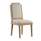 Round 5-Piece Dining Set - Beige Linen, Arched Bridge Chair Backs