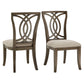 Dark Walnut Finish and Fabric Dining Chairs (Set of 2) - Side Chair