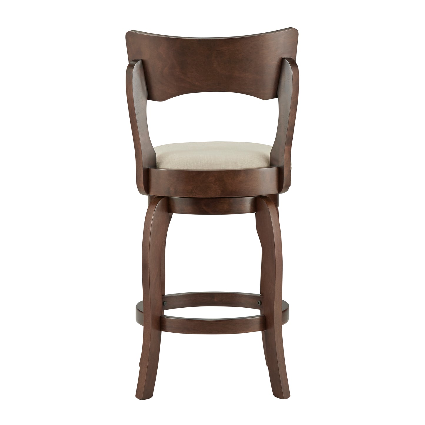 Swivel 24-inch Brown Counter Height Barstool - Beige Linen