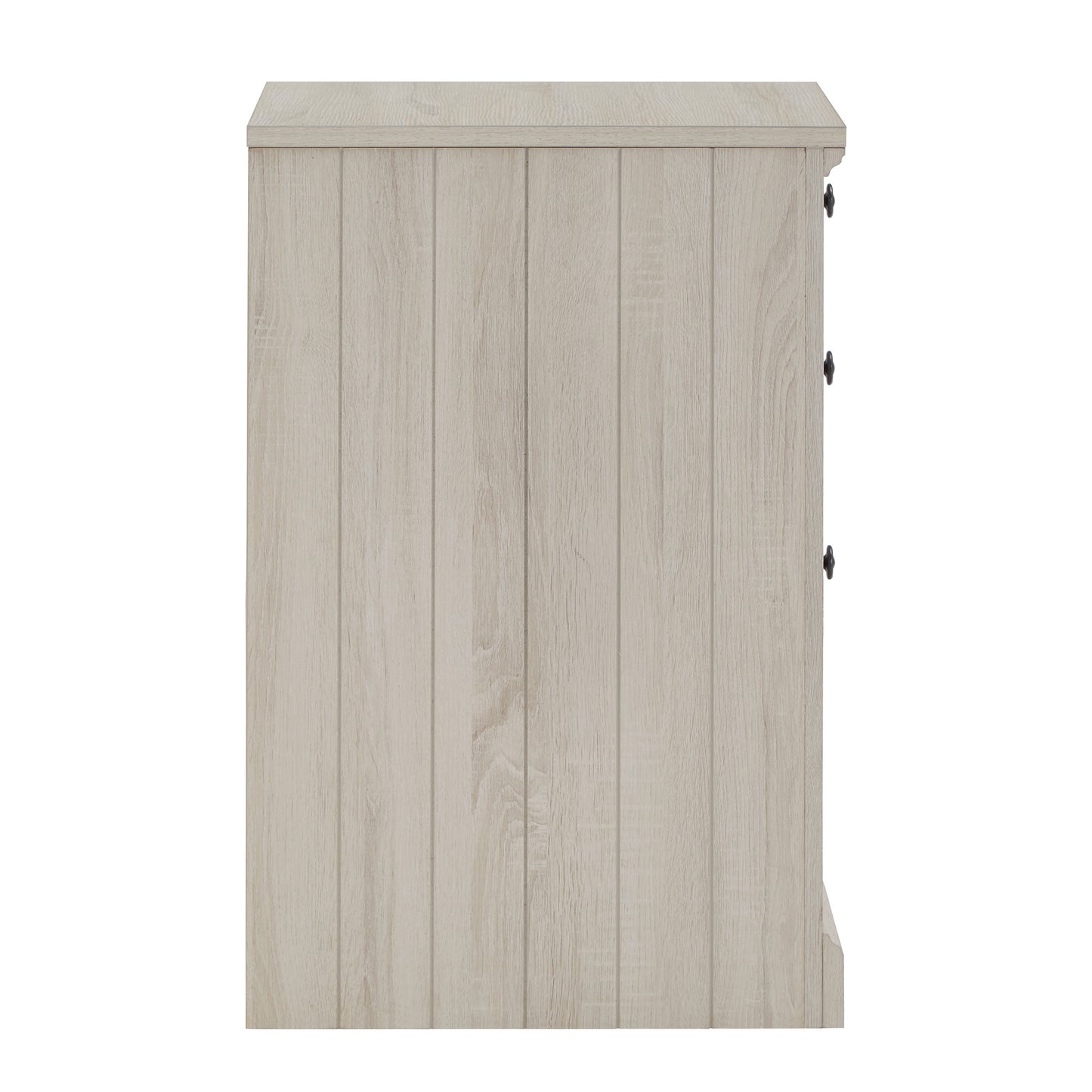 40 in. Corner Desk with USB Chargers and 3-drawer File Cabinet - Antique White Finish