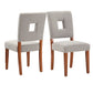 Upholstered Fabric Keyhole Dining Chairs (Set of 2) - Light Gray