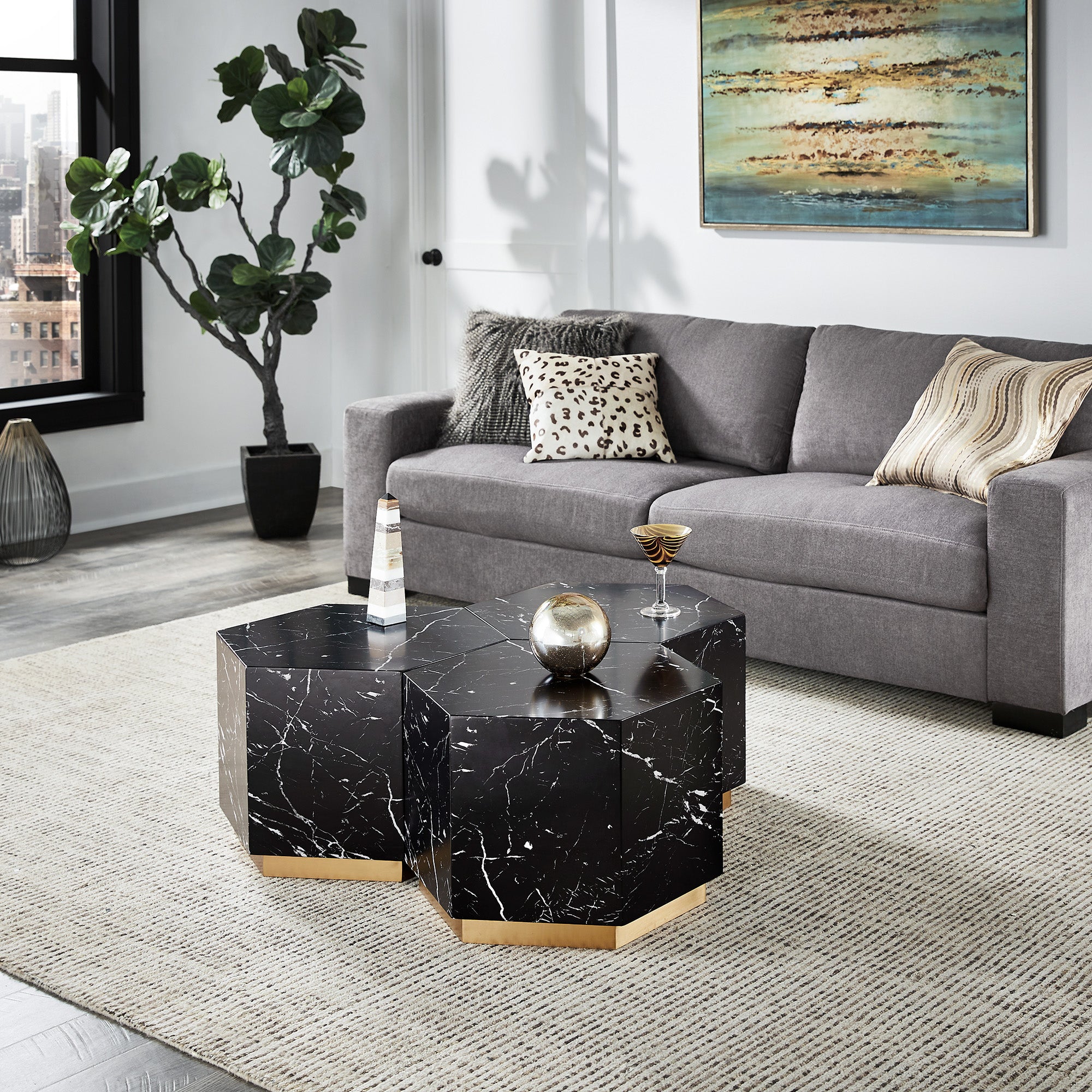 Block marble coffee table online