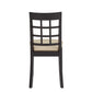 Black Wood Beige Microfiber Dining Chairs (Set of 2) - Window Back