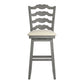 French Ladder Back Swivel Bar Stool - Antique Gray Finish