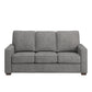 Modern Fabric Upholstered Square Arm Sofa - Sofa, Gray Woven Fabric