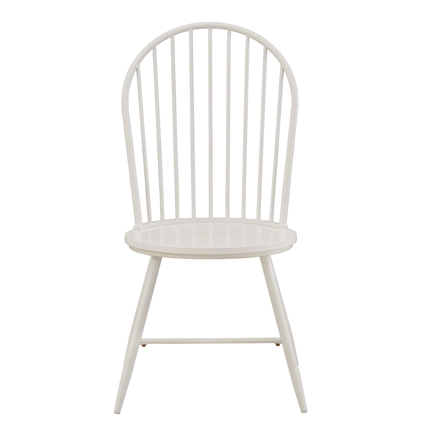 Hoop High Back Windsor Metal Side Chair with Wood Seat (Set of 2) - White