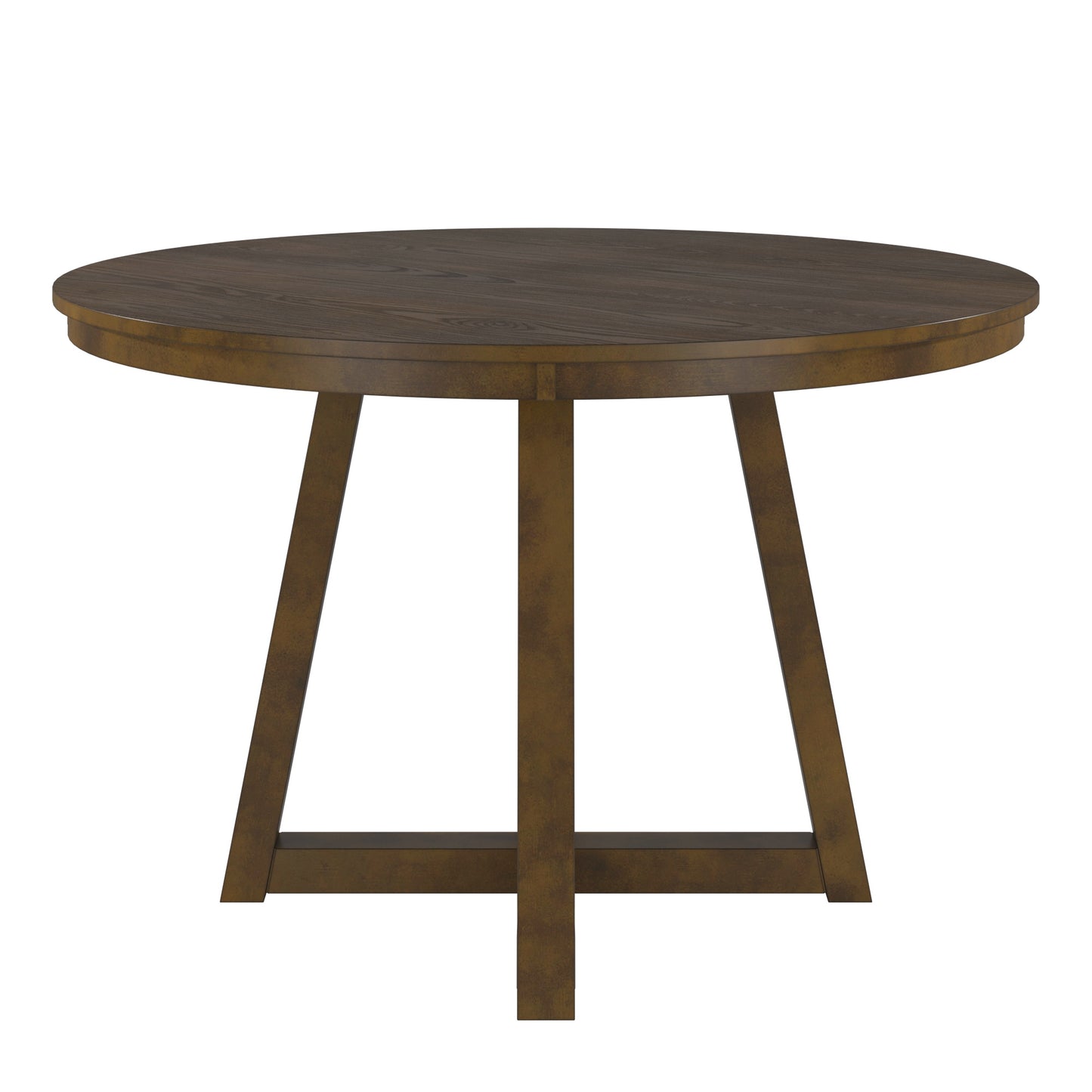 Wood Finish Fixed Top Round Dining Table - 47", Walnut