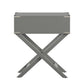 X-Base Wood Accent Campaign Table - Frost Gray