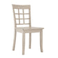 Window Back Wood Dining Chairs (Set of 2) - Antique White Finish