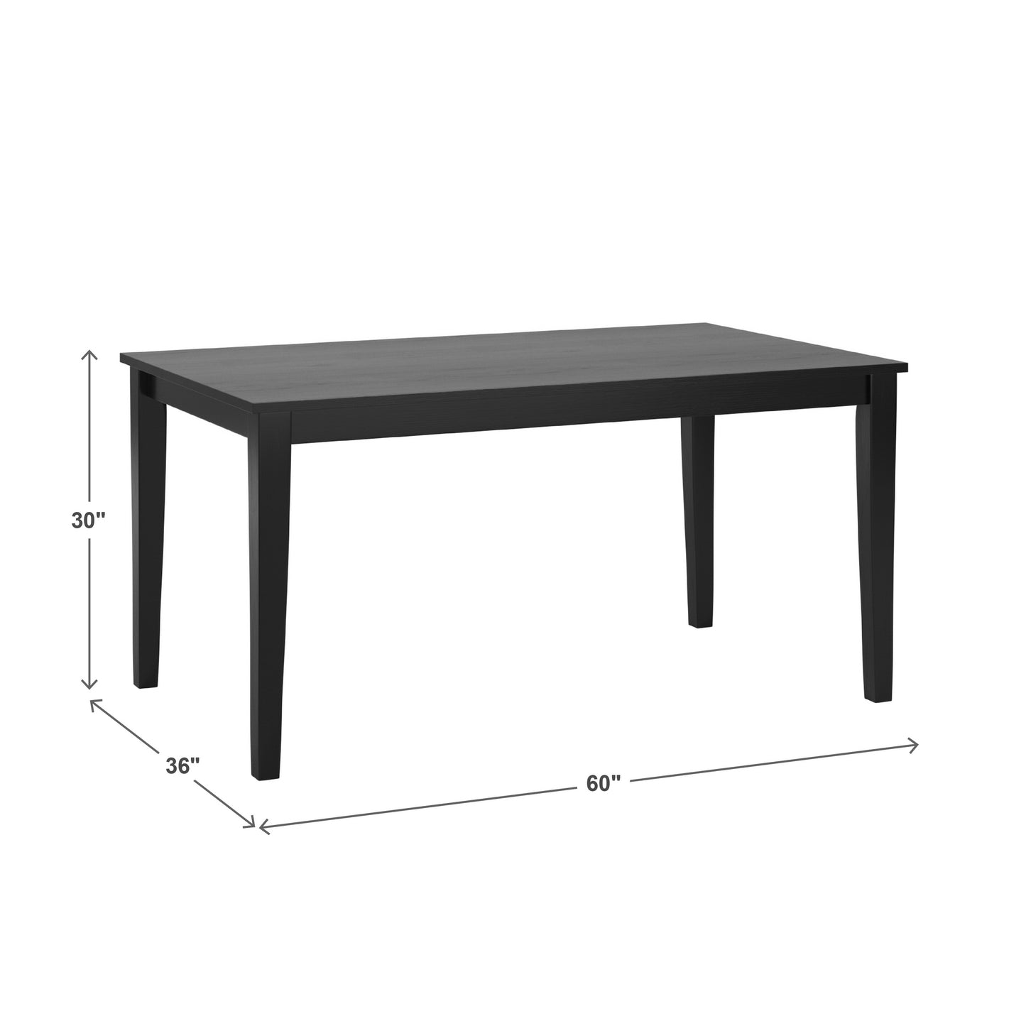 Wood Black Dining Table - Rectangular, 60-inch