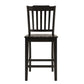 Slat Back Wood Counter Height Chairs (Set of 2) - Antique Black Finish