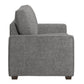 Modern Fabric Upholstered Square Arm Sofa - Loveseat, Gray Woven Fabric