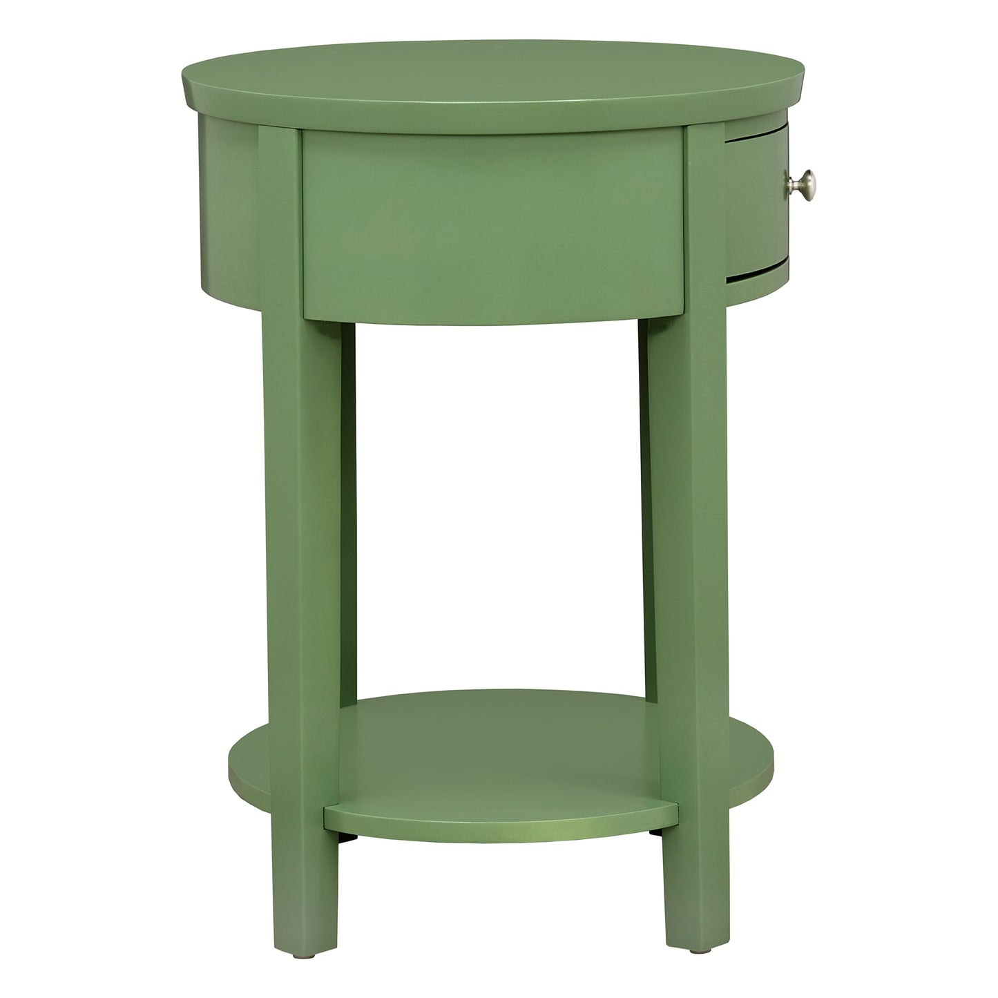 1-Drawer Oval End Table - Meadow Green