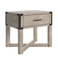 Wood Finish X-Base End Table with Drawer - Antique White