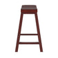 Saddle Seat 24" Counter Height Backless Stools (Set of 2) - Antique Berry Finish