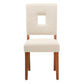 Upholstered Fabric Keyhole Dining Chairs (Set of 2) - Beige