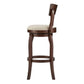 29-Inch High Back Swivel Bar Stool - Beige Linen